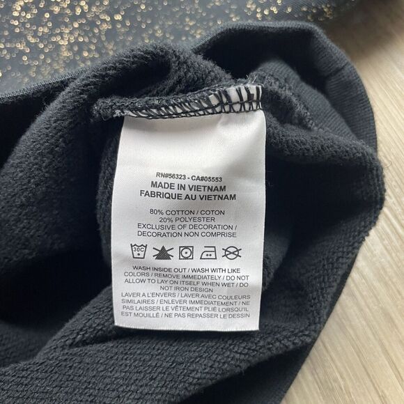 Nike Sweater Womens Medium Black Gold Speckle Crewneck Swoosh Pullover Athletic - Picture 4 of 9